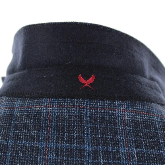 Cardinal of Canada NWT Wool Blend Sport Coat Size 40S US In Blue w/ Coral Plaid